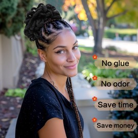 Loc Ponytail for Black Women 2Pcs Loc Petal Bun Loc Bun Drawstring Ponytail for Black Women(2Pcs Burg)