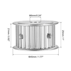 MECCANIXITY 5M 25Teeth Timing Pulley Synchronous Wheel Belt Drive Without Step 25mm Height 5mm Pitch 6mm Bore for Belt, 3D Printer, CNC