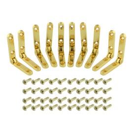 dophee 10Pcs Small Hinges 90 Degree Decorative Folding Hinges for Jewelry Box Wooden Case Chest Toolbox with Screws, 30x6mm/1.18"x0.24", Gold