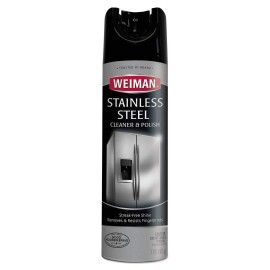 Weiman Stainless Steel Cleaner And Polish, 17 Oz Aerosol, 6/Carton