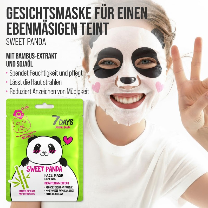 7Days Face Mask Animal Set of 4