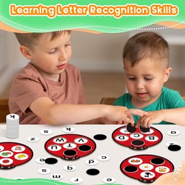 SkilLify Alphabet Games Letter Learning Toys ABC Flash Cards for Toddler, Speech Therapy Alphabet Matching Game for Kids, Homeschool Supplies Kindergarten Preschool Classroom Must Haves