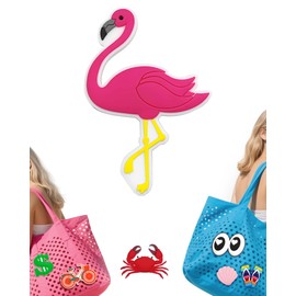 Fannobaby Charms for Beach Bag, Cartoon Sunset Charms Compatible with Bogg Mesh Bag, Insert Decorative for Handbag Beach Summer Tote Bags(Flamingo)