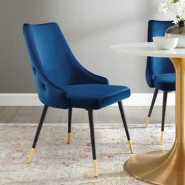 Modway Adorn Tufted Performance Velvet Dining Side Chair, Navy