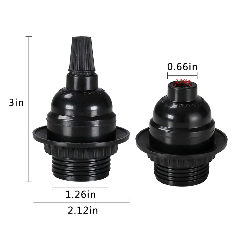 Aplstar Black E26/ E27 Light Sockets, Retro Edison Lamp Holder