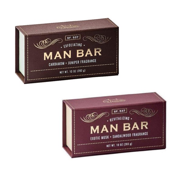 San Francisco Soap Company Man Bar Oz Bar Soap, Sandalwood, juniper, 10 Ounce (SFS-EMS3670-CJB2520)