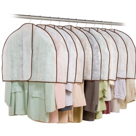 Astro 110-09 White Garment Cover, Front Side, Set of 10, Half Size, Non-woven Fabric, Clothes Cover, Shoulder Cover, Short Length, Shoulder Dust Protection