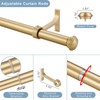 Warm Gold Curtain Rods for Window 28-56 Inch, Decorative Curtain
