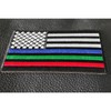 Blue Green and Red Striped American Flag Patch - 3.5x2