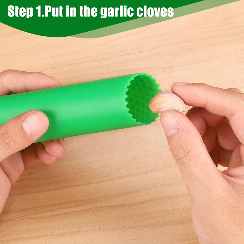 Sinnsally Garlic Peeler Skin Remover Roller Keeper,Easy Quick to Peeled