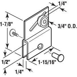 Prime-Line M 6054 Frameless Sliding Shower Door Top Bracket, 3/4 In., Flat Plastic Wheel, Steel Ball Bearings 2 Count (Pack of 1)
