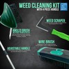 Ultimatives Unkrautbürsten-Set und Terrassenreiniger, inklusive Metalldrahtbesen, abgewinkelte Moosbürste mit eingebautem