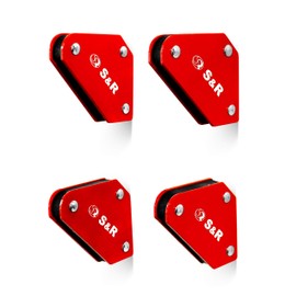 S&R Mini Welding Support Magnet - Set of 4 Magnets 58 x 50 mm with Angle 45 °, 90 °, 135 °