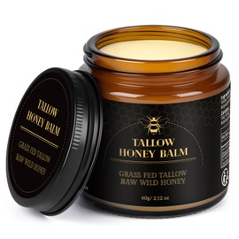 IIIMEIDU IIIMEIDU Beef Tallow for Skin, Tallow and Honey Balm for Face Moisturizer Balm, 100% Natural Organic Grass-Fed Beef, Honey, Vitamin E Oil for Body & Face (2.1 Oz)