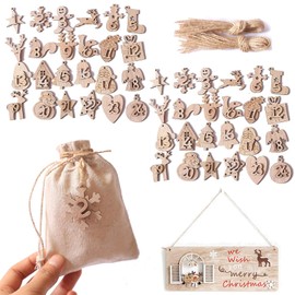DAHI 2 Sests Advent Calendar Numbers Wooden Number 1-24 Christmas Crafts (0.1, kg)