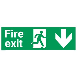 Fire Exit â€“ Down Sign - 300x100mm - L31