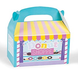 Fun Express Multicolor Donut Sprinkles Party Paper Treat Boxes - 6.25" x 3.5" x 5", 12 Pieces - Perfect for Birthdays and Celebrations