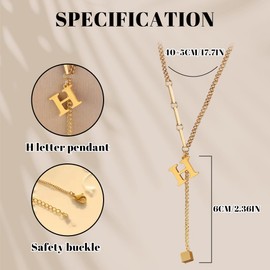 Gold Chain Waterproof for Women, Adjustable Letters Golden Chain Ladies, Jewellery for Girls and Teenage Women