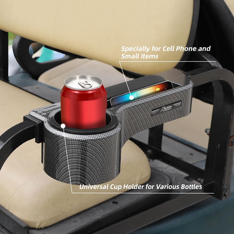Roykaw Golf Cart Armrest with Cup Holder,No Drilling Rear Seat