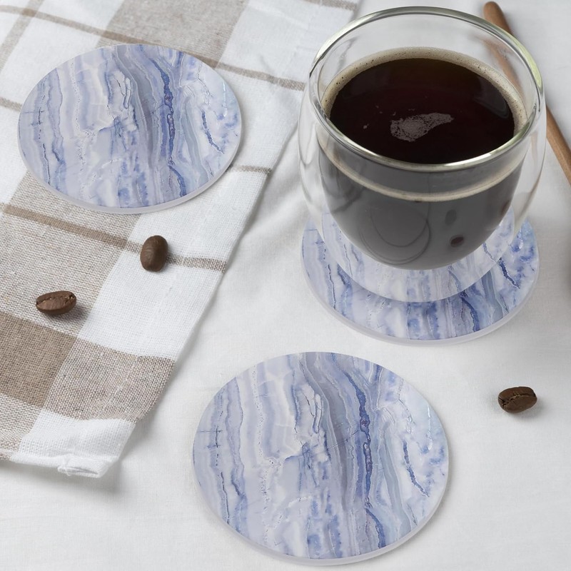 TIED RIBBONS Coasters for Drinks Set of 6 | Marble