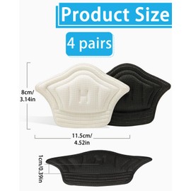 ZEXIJOW Premium Kronenform Fersenpolster Schuheinlagen - Kann geschnitten werden,Passend für jede Größe,Fersenschutz Fersenkissen Gel Anti Rutsch Einlagen für zu Schuhe & Stiefel Schuhfülle,8er-Set