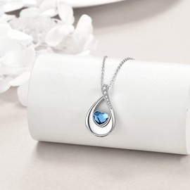 POPLYKE Cremation Urn Necklaces for Ashes Sterling Silver Moonstone / Crystal Cremation Jewellery for Women Girls, Sterling Silver, Moonstone, moonstone/crystal