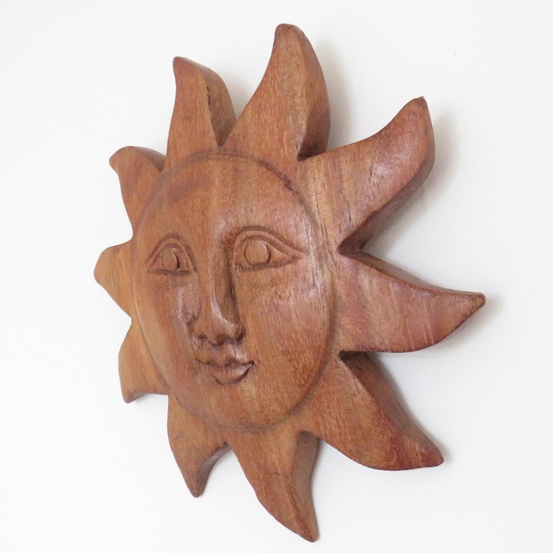 Purity Style Carved Wooden Sun Face