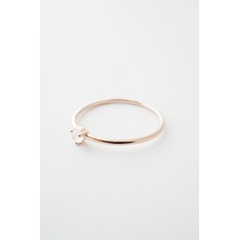 Honeycat Rose Quartz Crystal Point Ring in 18k Rose Gold Plate | Minimalist, Delicate Jewelry (Rose Gold 5)