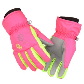 MAGARROW Outdoor Winter Children's Ski Gloves Warm Snowboard Boys Girls Snowproof Fleece Children's Hand Warmer (Pink, XS (4~5 Years))