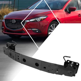 Factory Style Black Steel Rear Impact Bar Bumper Reinforcement Bar Compatible with 14-18 Mazda 3 Sedan
