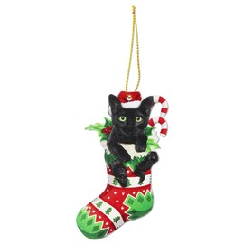 Thyonta Black Cat Christmas Tree Hanging Decoration Pet Dog and Cat Acrylic Decorative Hanging Ornaments Suitable for Christmas Tree Party Car Home（A）