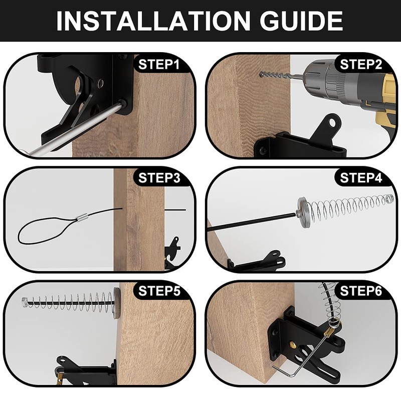 skysen 2 Pack Self Locking Fence Gate Latch Carbon Steel