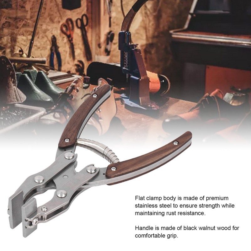 Flat Pliers Wooden Handle Alloy Steel Mouth 38mm Jaw Width