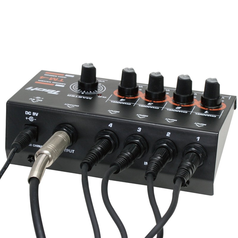 TECH 4ch TM-4 Micro-mixer with 1 x 4 ft cable
