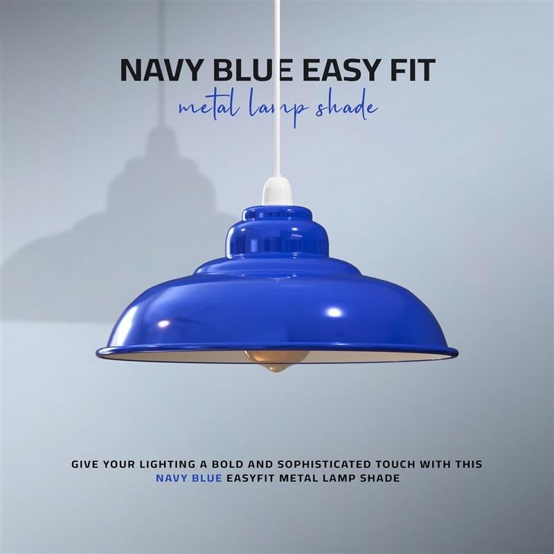 DCVOLTAGE Retro Ceiling Pendant Lamp Shade Navy Blue Metal 32