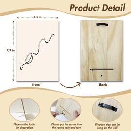 Zgogy Therapy Wall Art - Healing is Not Linear - Mental Health Inspirational Quote - Rectangular Plaque - Apricot, Rustic - 5.55 x 7.99 inches - Wall Mount - Living Room, Office