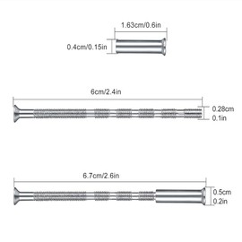 30 Sets M3 Door Handle Fixing Screws and Sleeves, Door Handle Bolt Through Fixings Nickel Plated Connecting Screw for Doors Cabinet Drawers