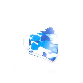 OgLuxe Womens 100% Cotton Washable Outdoor Face Protector Mouth Cover Floral with Ear Loops (Blue Camo)