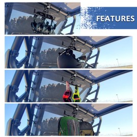 Wsays UTV Headphone Hanger Fits 1"-2" Roll Cage, Headphone Helmet Goggles Bottles Holder, UTV 1-2" Round Roll Bar Mount Compatible with Polaris RZR XP 1000 PRO Maverick X3