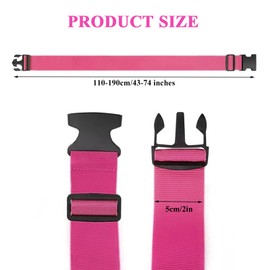 4 Packs Luggage Straps, Adjustable Suitcase Straps, TSA Approved Luggage Belt Suitcases, Heavy Duty Travel Belts (Rainbow+Rose Red)