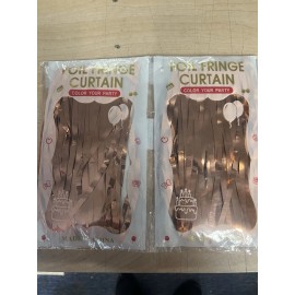 Foil Curtains 3 Metallic PinkFoil Fringe Curtain Backdrop Party Decor Photo Support 3ft x 8ft