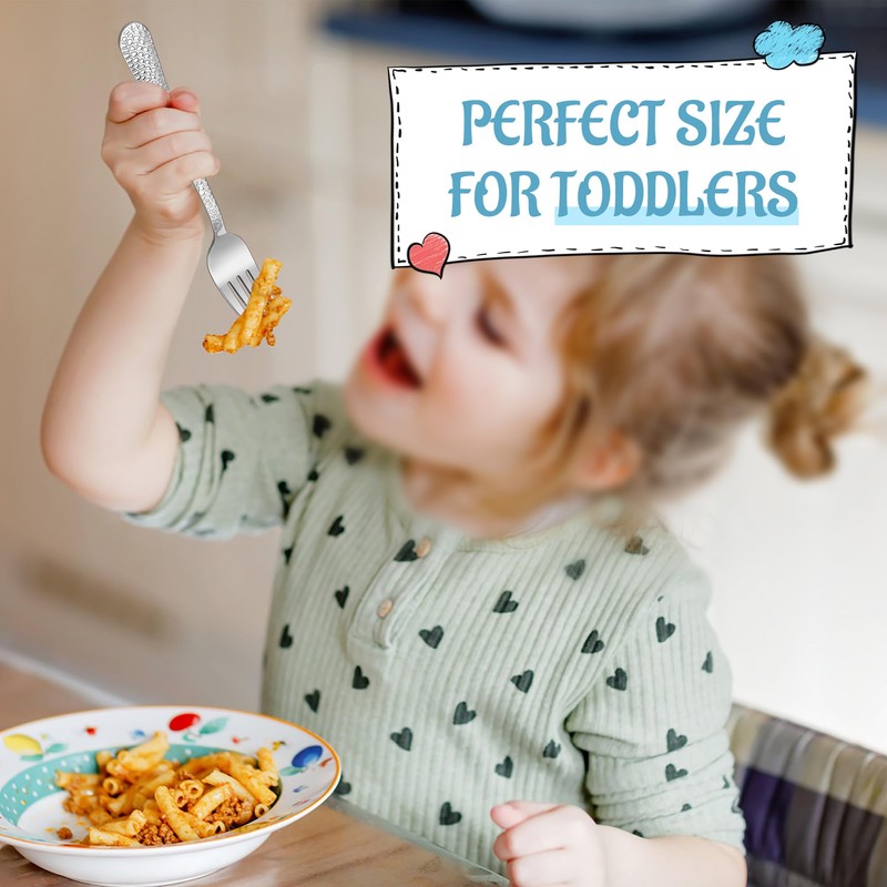 E-far 12-Piece Kids Silverware, Stainless Steel Toddler Preschooler Utensils with