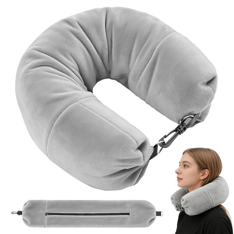 Asofelk 1PCS Stuffable Neck Pillow for Travel, Adjustable Stuffable Travel