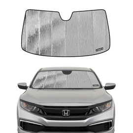 Pigenius Windshield Sun Shade for Honda Civic 2016-2021,Civic Touring 2016-2021,Type R 2020-2021,with Rearview Mirror Camera,Durable Front Window Sun Shade Shield, Adaptable Summer Winter Sunshade