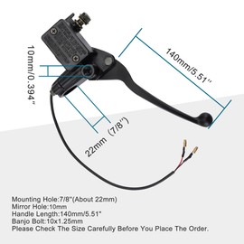 GOOFIT Right Hand Hydraulic Brake Master Cylinder Brake Lever Replacement for 50cc 70cc 90cc 110cc 125cc 150cc 200cc 250cc Taotao Kazuma Eton Baja SSR ATV Dirt Bike
