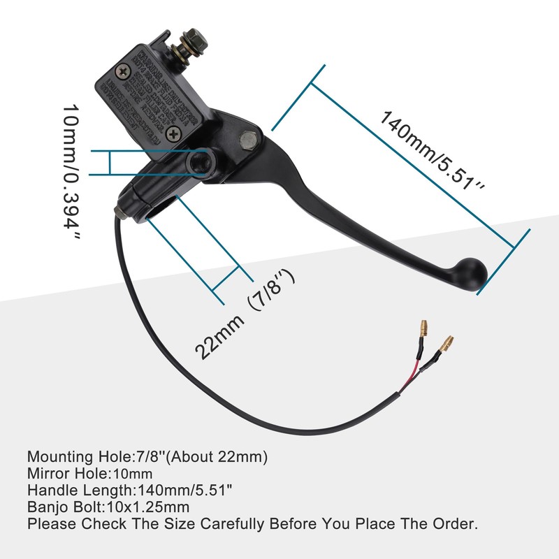 GOOFIT Right Hand Hydraulic Brake Master Cylinder Brake Lever Replacement