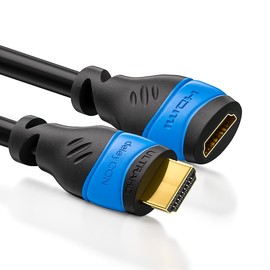deleyCON 2 m HDMI Extension - Compatible with HDMI 2.0a/b/1.4a - UHD 4K HDR 3D 1080p 2160p ARC HDMI Type A (Standard) Black/Blue