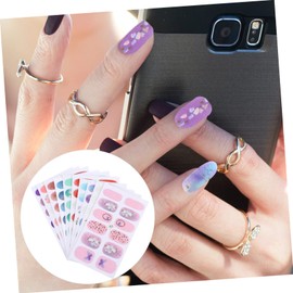 NOLITOY 3 Sets Nail Foil Wraps Full Cover Stickers Semi Cured Gel Nail Art Stickers Fingernail Wraps