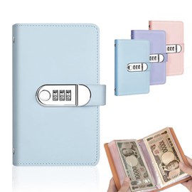 OTIMORA Piggy Notebook, Bills Included, Keys, Money Sorting, Hidden Safe, Envelope Savings Binder, Money File, Holds 100 Bills, Household Account Management, Fashionable, Funny, Cute, Notebook Type (Blue)