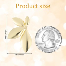 Gold Leaf Stud Earring, Statement Plant Drop Earrings Boho Botanical Gold Flower Dangle Earrings Vacation Leaf Earrings Trendy Jewelry Gifts for Birthday Women Travel Wearing